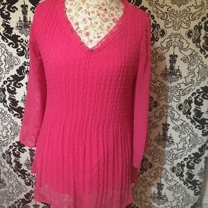 Bright Pink Swiss Dot Tunic NWOT